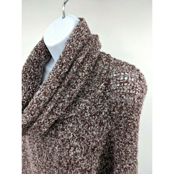 Free People Sweater Medium Cowl Neck BFF Bittersweet Loose Knit Oversized Purple - Picture 8 of 11